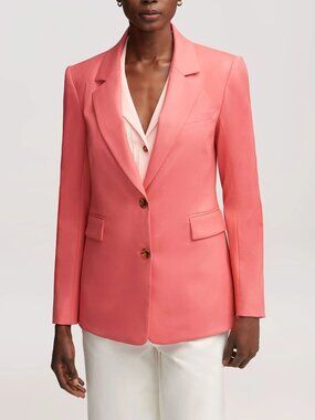 Argent Two-button Blazer in Seasonless Wool Salmon